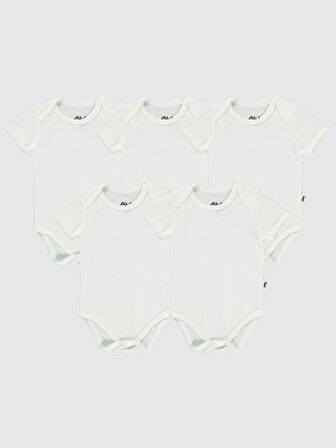 Civil Baby Bebek 5'li Çıtçıtlı Badi 3-9 Ay Beyaz