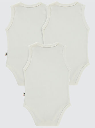 Civil Baby Bebek 3'lü Çıtçıtlı Badi 0-1 Ay Beyaz