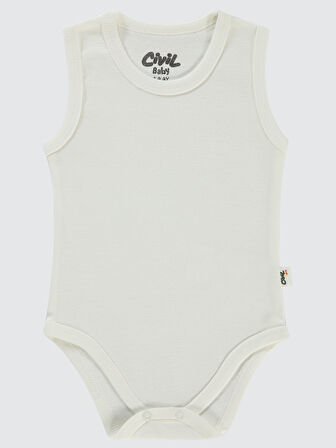 Civil Baby Bebek 3'lü Çıtçıtlı Badi 0-1 Ay Beyaz