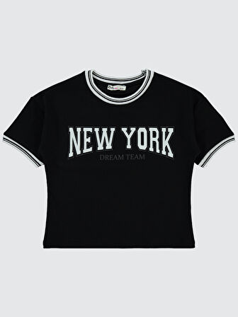 Civil Girls Kız Çocuk Tişört 6-9 Yaş Siyah