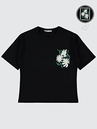 Civil Girls Kız Çocuk Tişört 10-13 Yaş Siyah