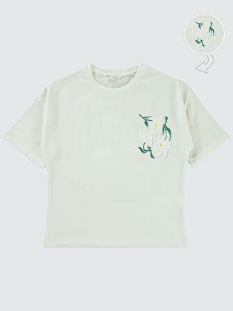 Civil Girls Kız Çocuk Tişört 10-13 Yaş Ekru