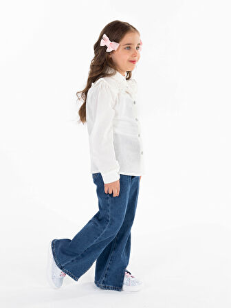 Civil Girls Kız Çocuk Gömlek 2-5 Yaş Ekru