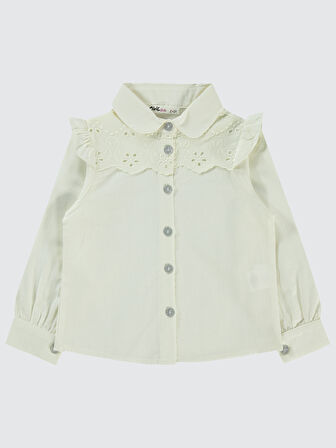 Civil Girls Kız Çocuk Gömlek 2-5 Yaş Ekru