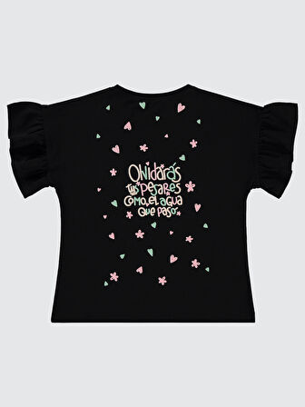 Civil Girls Kız Çocuk Tişört 6-9 Yaş Siyah