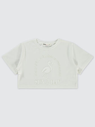 Civil Girls Kız Çocuk Tişört 2-5 Yaş Ekru