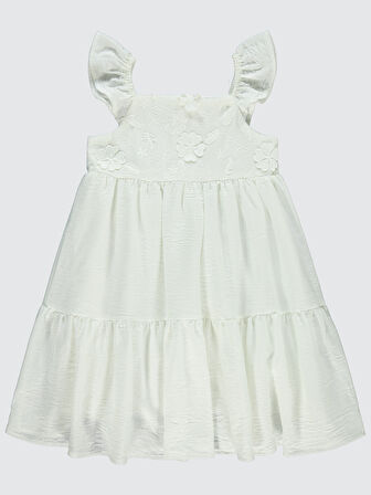 Civil Girls Kız Çocuk Elbise 6-9 Yaş Ekru