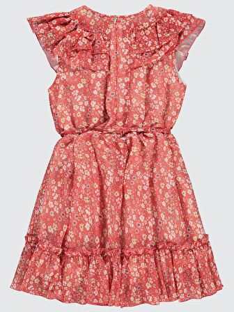 Civil Girls Kız Çocuk Elbise 6-9 Yaş Mercan