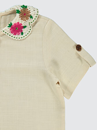 Civil Girls Kız Çocuk Gömlek 10-13 Yaş Ekru