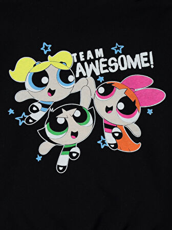 Powerpuff Girls Kız Çocuk Sweatshirt 2-5 Yaş Siyah