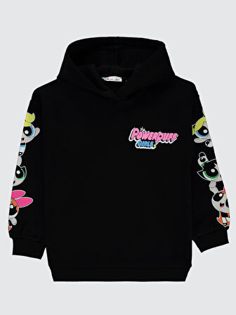 Powerpuff Girls Kız Çocuk 10-13 Yaş Sweatshirt Siyah