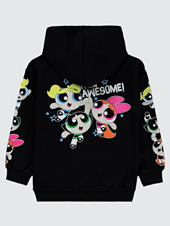 Powerpuff Girls Kız Çocuk 10-13 Yaş Sweatshirt Siyah