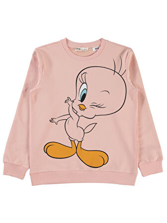 Tweety Kız Çocuk Sweatshirt 10-13 Yaş Pembe Kil