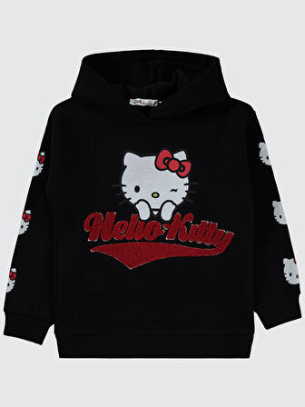 Hello Kitty Kız Çocuk Sweatshirt 6-9 Yaş Siyah