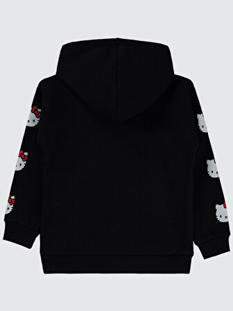 Hello Kitty Kız Çocuk Sweatshirt 6-9 Yaş Siyah