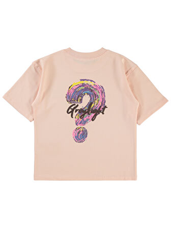 Civil Girls Kız Çocuk Oversize Tişört 10-13 Yaş Pudra