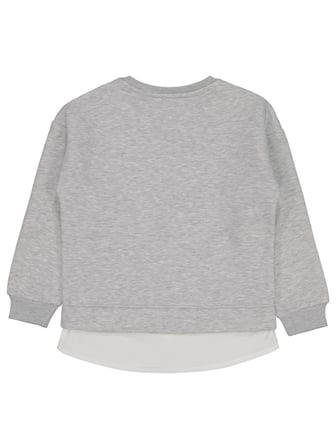 Civil Girls Love You Forever Baskılı 6-9 Yaş Sweatshirt - Gri