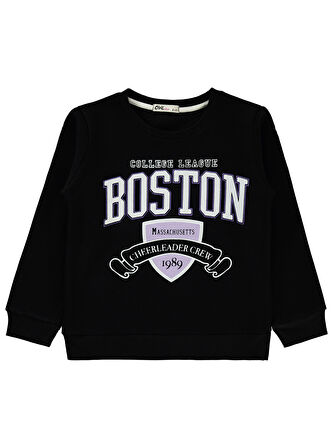 Civil Girls Kız Çocuk Sweatshirt 6-9 Yaş Siyah