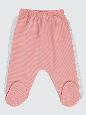 Civil Baby Yanı Dantelli 1-6 Ay Tek Alt Bebe - Pembe 3-6 Ay