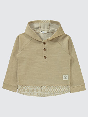 Civil Boys Erkek Çocuk Kapüşonlu Sweatshirt 6-9 Yaş Bisküvi