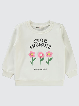 Civil Girls Kız Çocuk Sweatshirt 2-5 Yaş Ekru