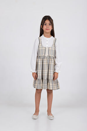 Civil Girls Kız Çocuk Elbise 2-5 Yaş Bej