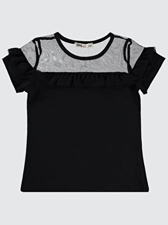 Civil Girls Kız Çocuk Tişört 4-9 Yaş Siyah