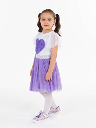 Civil Girls Kız Çocuk Tişört 4-9 Yaş Lila