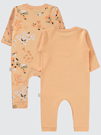 Civil Baby Kız Bebek Patiksiz Tulum 3-9 Ay Somon
