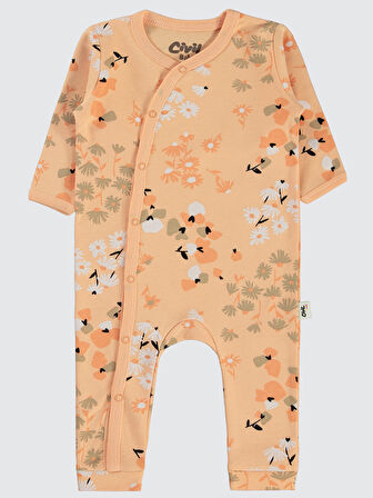 Civil Baby Kız Bebek Patiksiz Tulum 3-9 Ay Somon