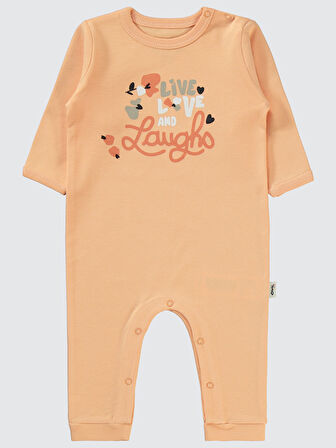 Civil Baby Kız Bebek Patiksiz Tulum 3-9 Ay Somon