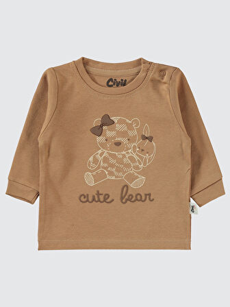 Civil Baby Kız Bebek 2'li Sweatshirt 6-18 Ay Kahve