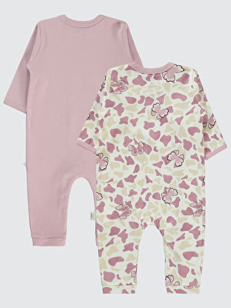 Civil Baby Kız Bebek 2'li Patiksiz Tulum 3-9 Ay Lila