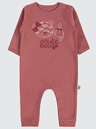 Civil Baby Kız Bebek 2'li Patiksiz Tulum 3-9 Ay Bordo
