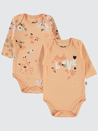 Civil Baby Kız Bebek 2'li Çıtçıtlı Badi 3-18 Ay Somon