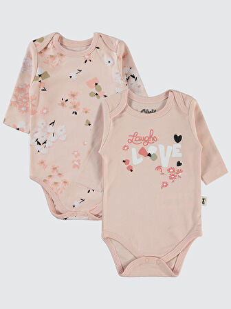 Civil Baby Kız Bebek 2'li Çıtçıtlı Badi 3-18 Ay Pudra