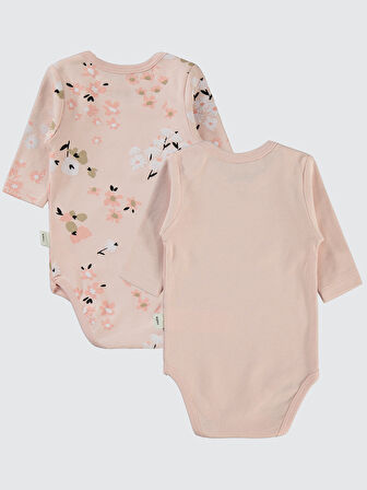 Civil Baby Kız Bebek 2'li Çıtçıtlı Badi 3-18 Ay Pudra