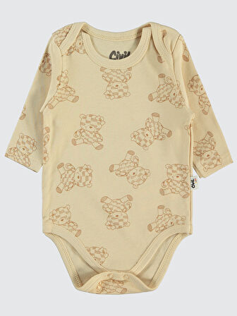 Civil Baby Kız Bebek 2'li Çıtçıtlı Badi 3-18 Ay Kahve
