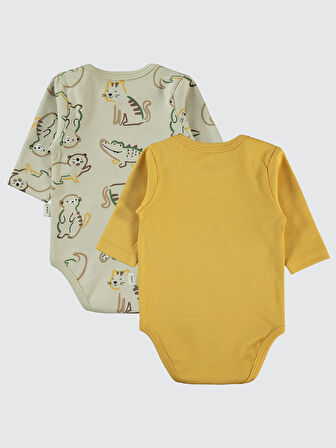 Civil Baby Erkek Bebek 2'li Çıtçıtlı Badi 3-18 Ay Hardal