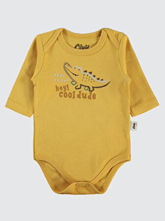 Civil Baby Erkek Bebek 2'li Çıtçıtlı Badi 3-18 Ay Hardal