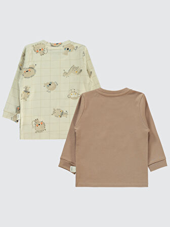 Civil Baby Erkek Bebek 2'li Sweatshirt 6-18 Ay  Kahve