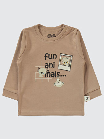Civil Baby Erkek Bebek 2'li Sweatshirt 6-18 Ay  Kahve