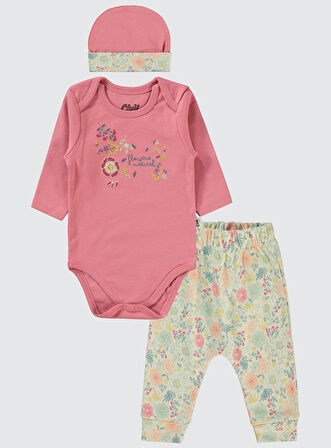 Civil Baby Kız Bebek 3'lü Takım 6-18 Ay Gül