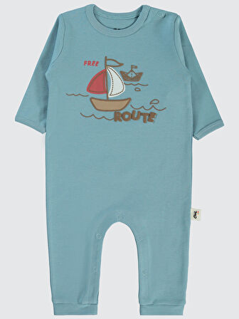 Civil Baby Erkek Bebek 2'li Patiksiz Tulum 3-9 Ay Mavi