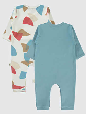 Civil Baby Erkek Bebek 2'li Patiksiz Tulum 3-9 Ay Mavi