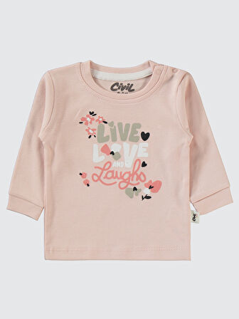 Civil Baby Kız Bebek 2'li Sweatshirt 6-18 Ay Pudra