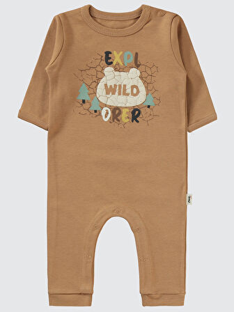 Civil Baby Erkek Bebek 2'li Patiksiz Tulum 3-9 Ay Kahve