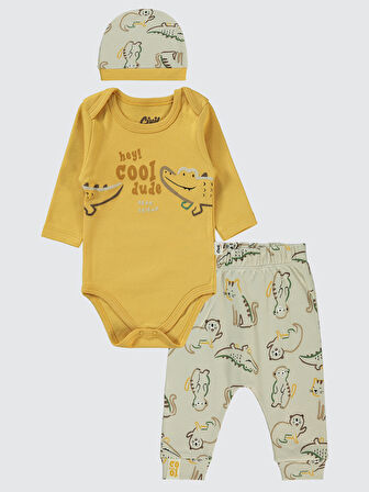 Civil Baby Erkek Bebek 3'lü Takım 6-18 Ay Hardal