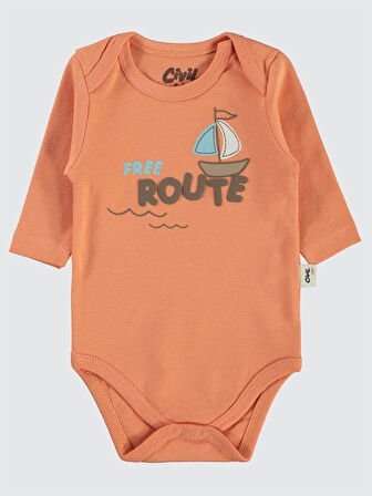 Civil Baby Erkek Bebek 2'li Çıtçıtlı Badi 3-18 Ay Oranj