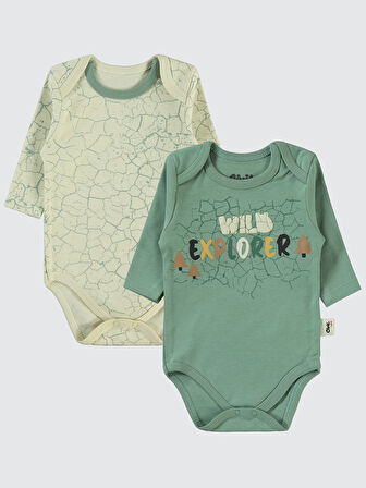 Civil Baby Erkek Bebek 2'li Çıtçıtlı Badi 3-18 Ay Çağla Yeşili
